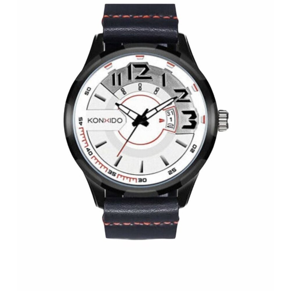 KONXIDO KX-6329 Mens Waterproof Watch With‎ Genuine Leather Band & Chronograph